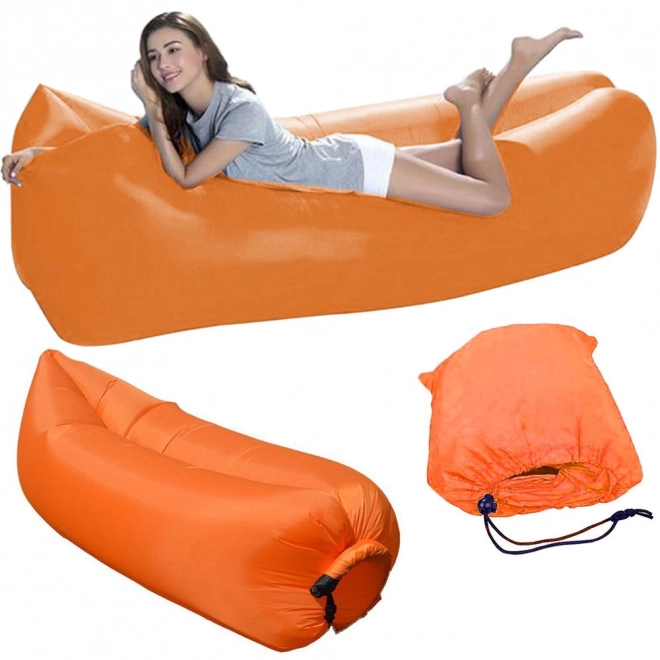 Rozkładana powietrzna sofa Lazybag pomarańczowa