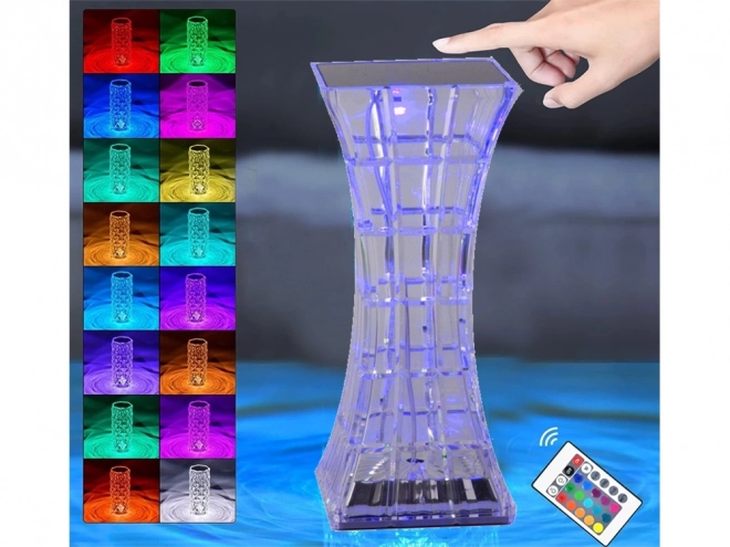 Kryształowa nocna lampa z RGB LED i pilotem