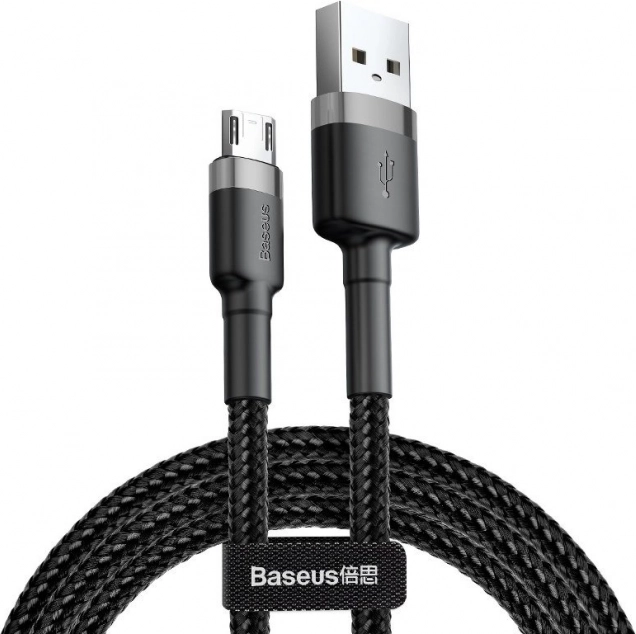 Baseus Cafule kabel micro USB 50 cm, szybkie ładowanie 2,4 A, szaro‑czarny