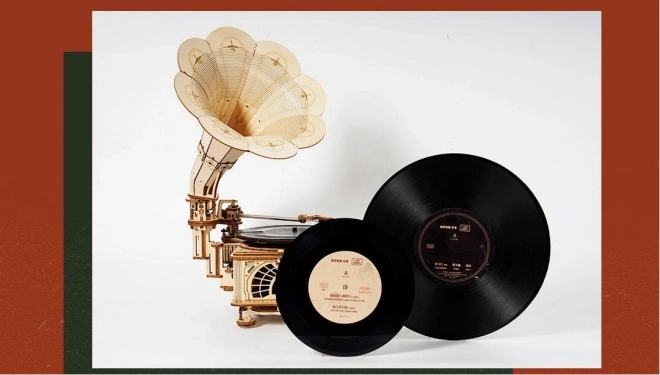 Rokr 3D drewniane puzzle Klasyczny gramofon