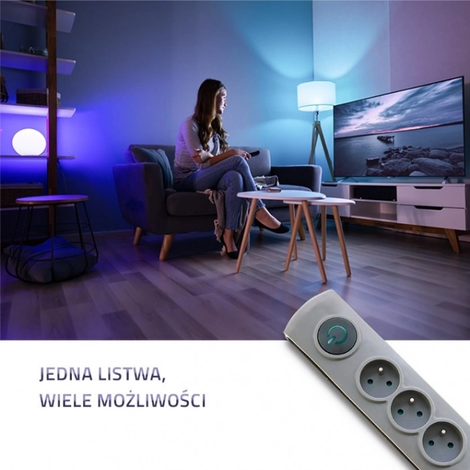 Ochrona przeciwprzepięciowa Quick Switch, 6 gniazd, 1,8 m, szary