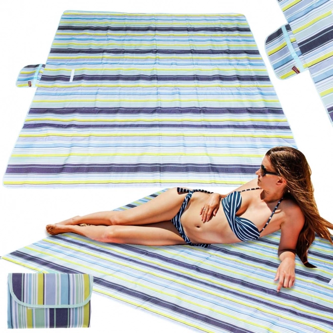 Piknikowy koc plażowy 200x200cm niebieski