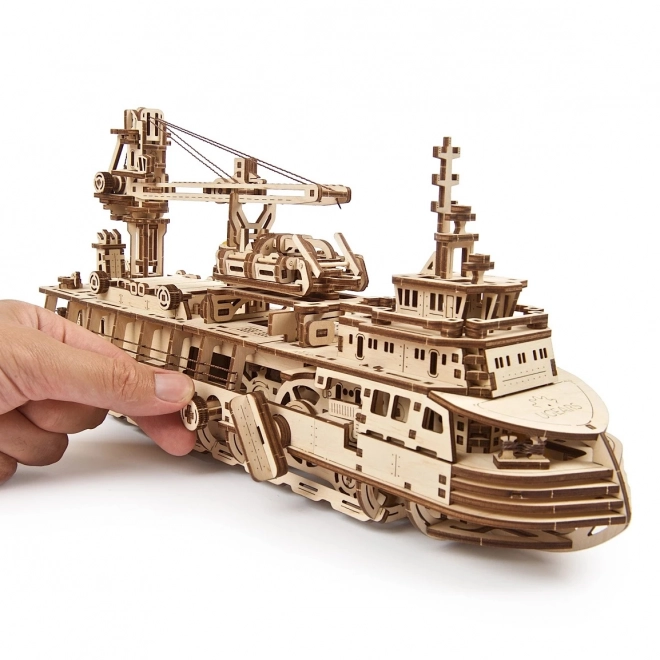 Ugears 3D puzzle - Badawczy statek parowy 575 elementów