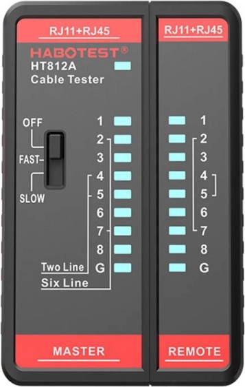 Tester kabli Habotest RJ45/RJ11 Kompaktowy