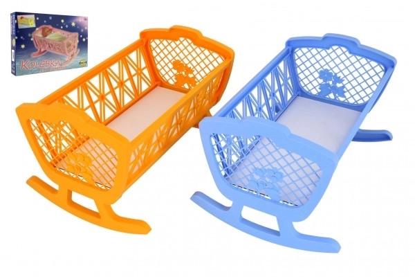 Kołyska dla lalek bez zestawu plastikowa 47x35x30cm w pudełku 48x32x8cm