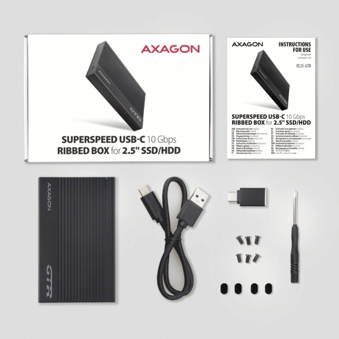 Aluminiowa obudowa na zewnętrzne dyski USB3.2 Gen 2 - SATA 6G 2.5" SSD/HDD