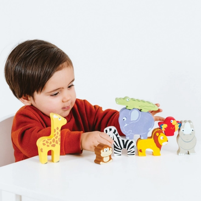 Le Toy Van Petilou Wieża do Układania Afryka 9 szt.