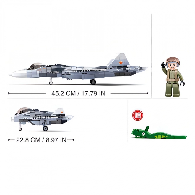 Sluban Model Klocki M38-B0986 Samolot Bojowy Su-57 2 w 1