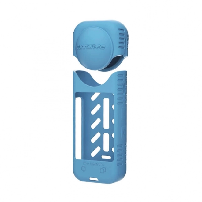 Silikonowe etui i osłona obiektywu Sunnylife do Insta360 X4 (niebieskie)