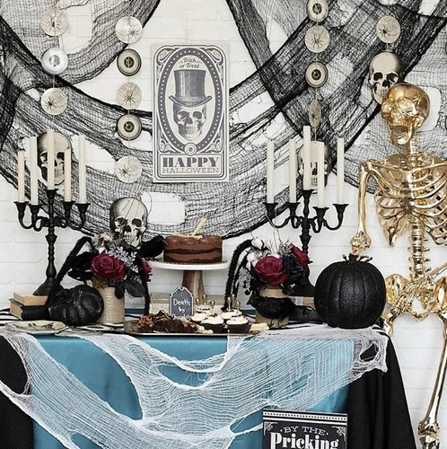 Dekoracja na Halloween pajęczyna 198 x 76 cm