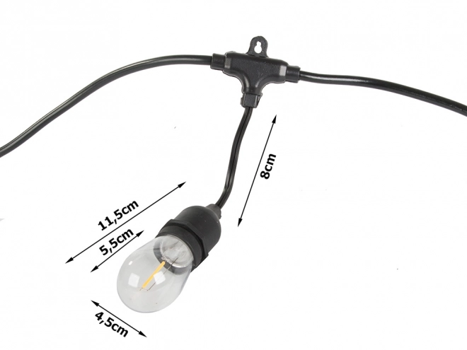 Ogrodowa świetlna girlanda GARDEN GIRL, 10 żarówek LED E27, 10 m, IP44