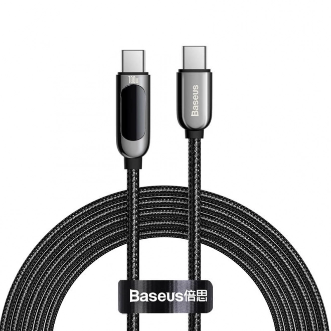 Kabel USB-C do ekranu USB-C Baseus, 100 W, 2 m (czarny)