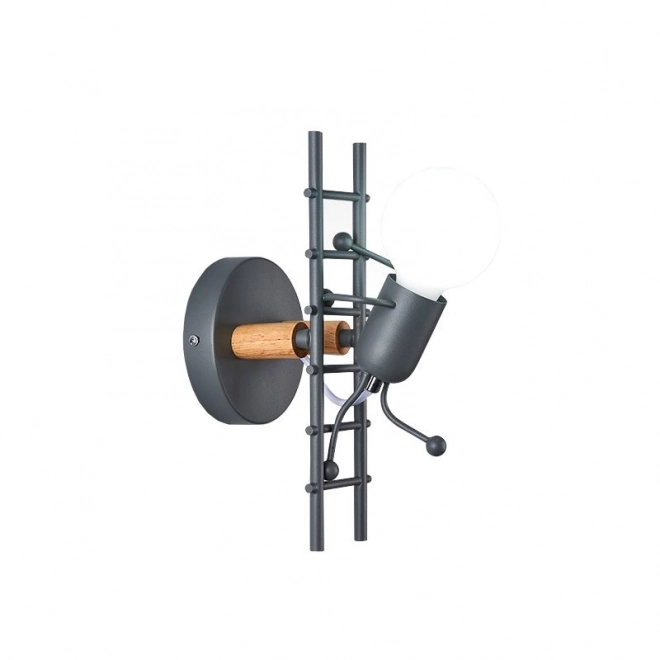 Ścienna lampa Loft Humanoid czarna