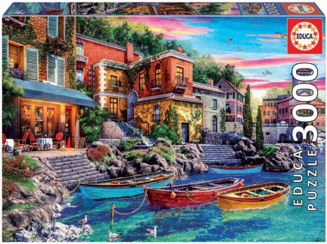 Puzzle 3000 elementów Zachód słońca Como Włochy