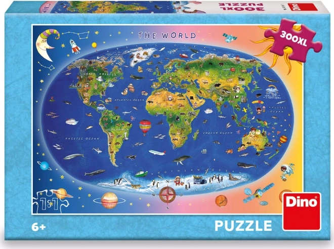 Dino dziecięca mapa puzzle 300 XL elementów