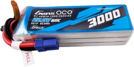 Bateria LiPo Gens Ace 3000mAh 22,2V 60C z wtykiem EC5