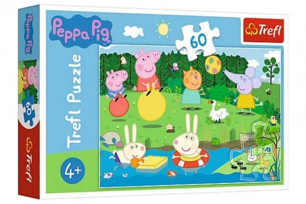 Puzzle Świnka Peppa/Pig Peppa Zabawne Wakacje 33x22cm 60 elementów w pudełku 21x14x4cm