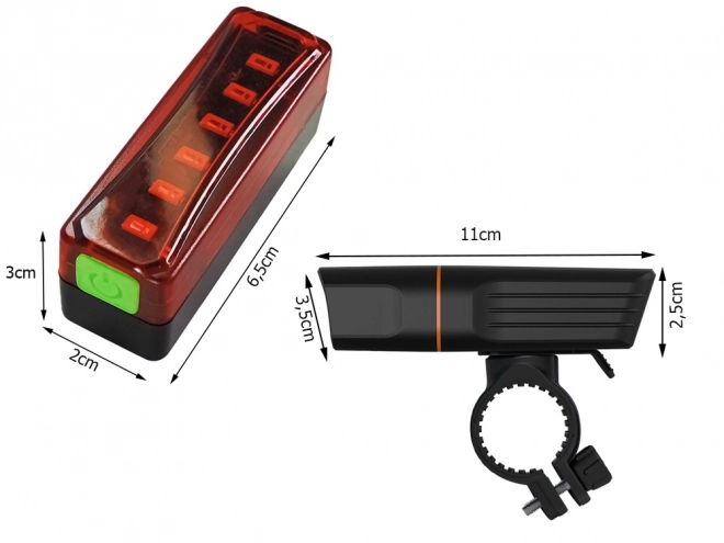Zestaw przedniego i tylnego światła LED do roweru z ładowaniem USB