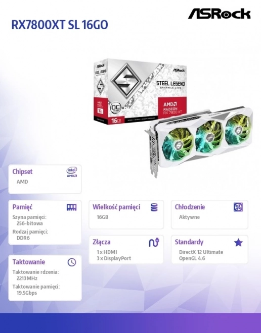 Karta graficzna Radeon RX 7800 XT Steel Legend OC 16G