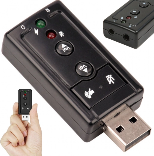 Zewnętrzna karta dźwiękowa USB 7.1 z gniazdem słuchawkowym i mikrofonowym