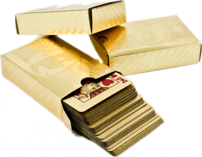 Złote plastikowe karty do gry - $$$ dolar