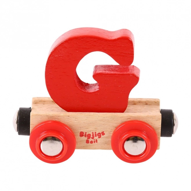 Bigjigs Rail drewniany wagonik - litera G