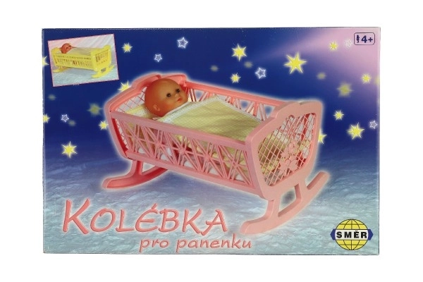 Kołyska dla lalek bez zestawu plastikowa 47x35x30cm w pudełku 48x32x8cm