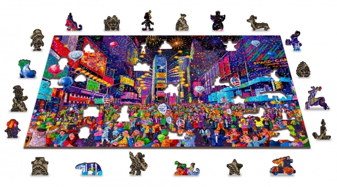 Drewniane puzzle Wooden City Sylwester 2w1, 505 elementów EKO