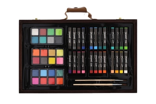 Zestaw do malowania Art box w drewnianej walizce - 79 sztuk