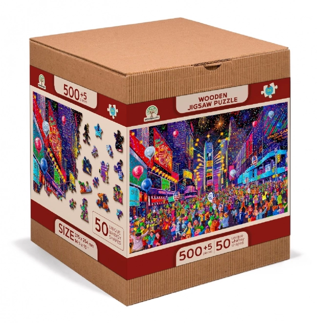 Drewniane puzzle Wooden City Sylwester 2w1, 505 elementów EKO