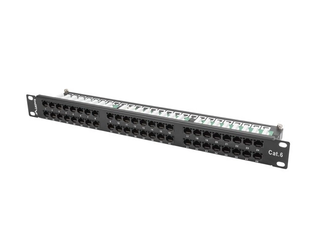 Panel rozdzielczy 48 portów 1U kat.6 czarny