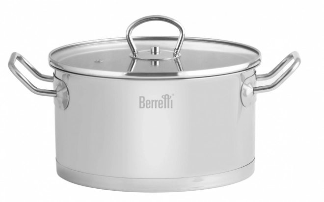 Stalowy garnek z pokrywką Berretti Gemini 24 cm