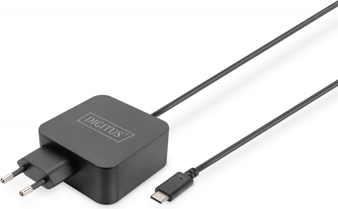 Ładowarka sieciowa USB‑C PD 3.0 65 W z zintegrowanym kablem 1,2 m, czarna