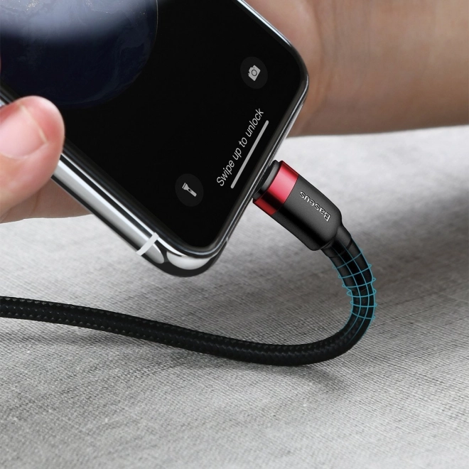 Kabel Baseus Cafule USB-C do Lightning 18W czerwono-czarny