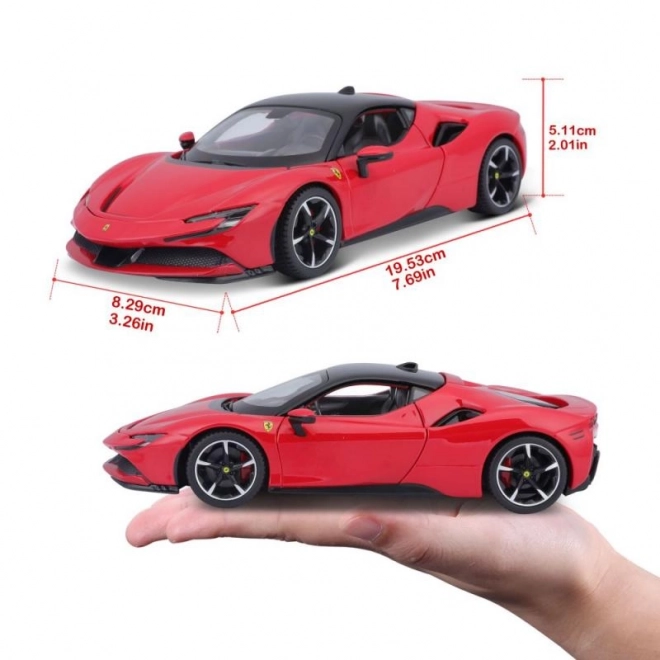 Bburago 1:24 Ferrari Top SF90 Stradale Czerwony