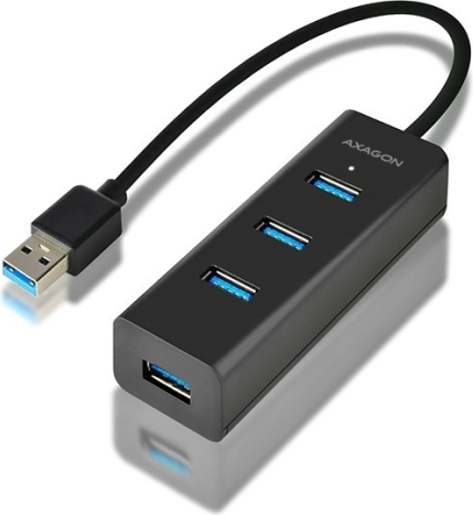 axagon hue-s2b czteroportowy hub usb 3.2 gen 1 z ładowaniem, kabel 30 cm, zasilanie micro usb