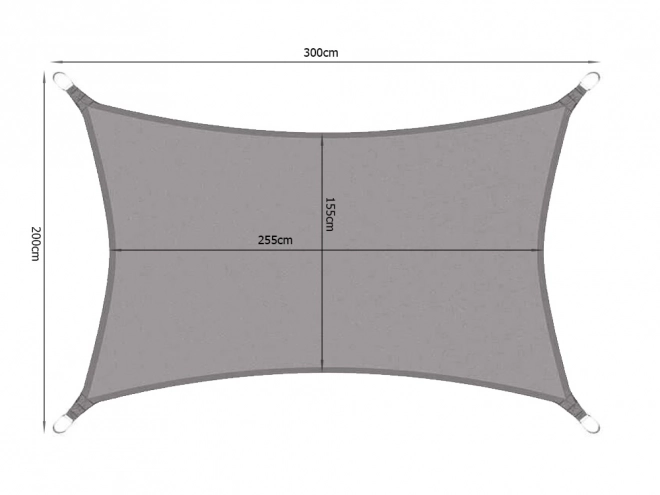 Szara ogrodowa plandeka przeciwsłoneczna 3x2m