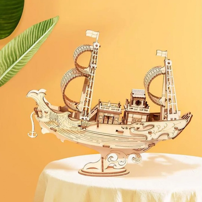 Japoński statek dyplomatyczny - 3D drewniany model - dekoracja