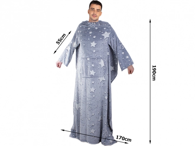 Koc polarowy z rękawami – świecący w ciemności