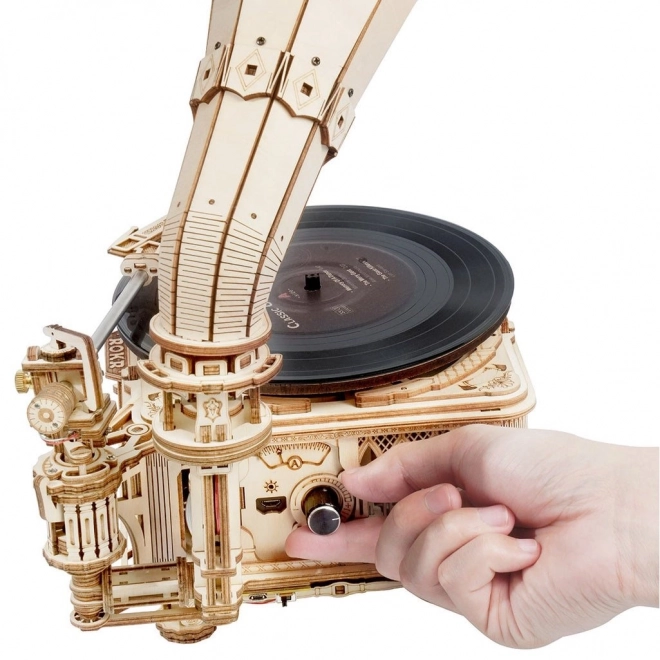 Rokr 3D drewniane puzzle Klasyczny gramofon