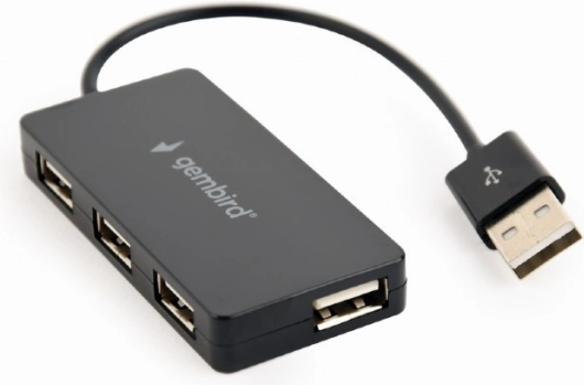 Czarny hub USB 4 porty