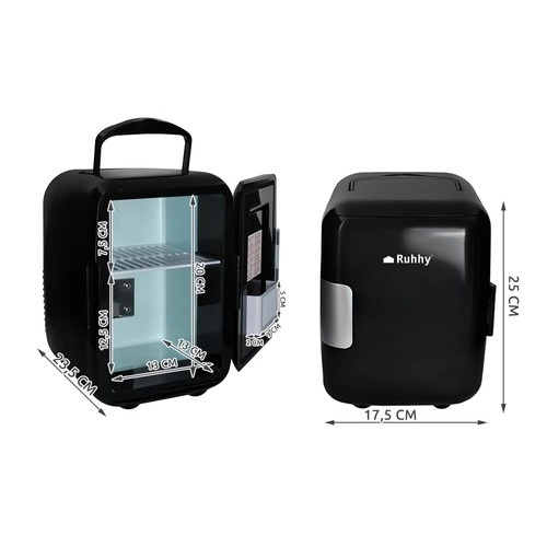 Ruhhy Przenośna czarna mini - lodówka 4L 12V/220V