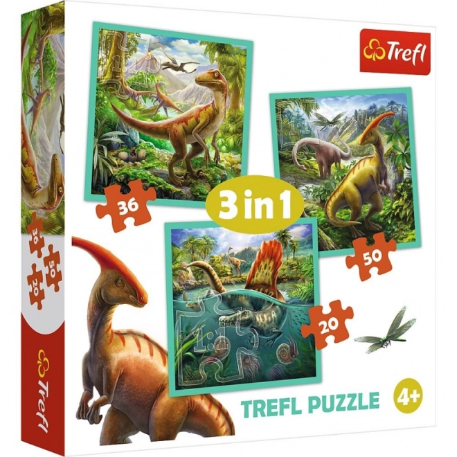 Puzzle 3w1 – Niesamowity świat dinozaurów TREFL