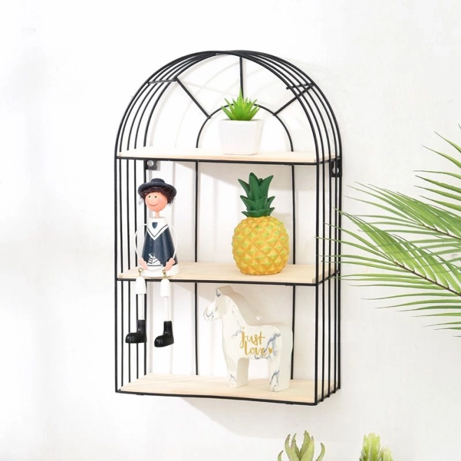 Półka ścienna, czarna, dekoracyjna, styl LOFT - wysokość 45 cm