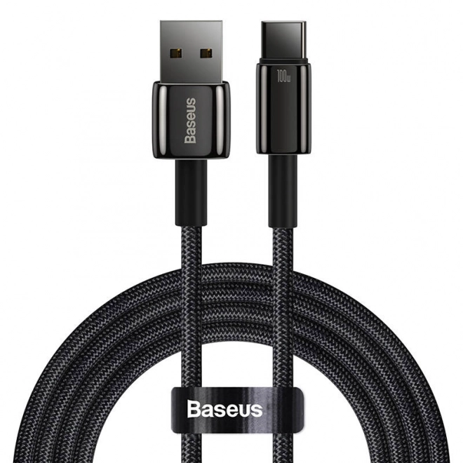 Kabel Baseus Tungsten Gold USB na USB-C, 100 W, 2 m czarny