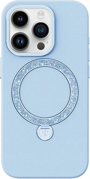 Joyroom etui Dancing Circle do iPhone 14 Pro, niebieskie, pierścień MagSafe