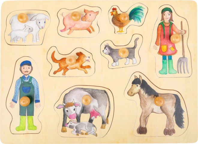 Drewniane puzzle Życie na farmie small foot