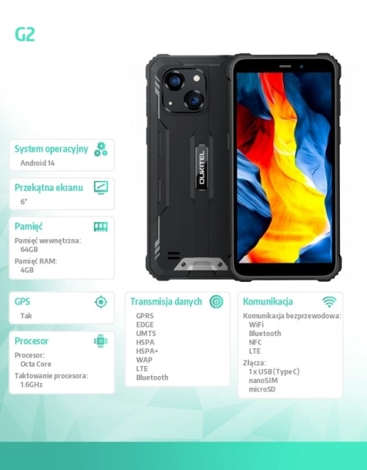Odporna smartfon Oukitel G2