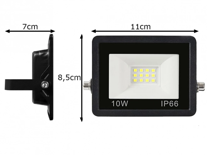Zewnętrzny reflektor halogenowy LED 10W 6000K wodoodporny