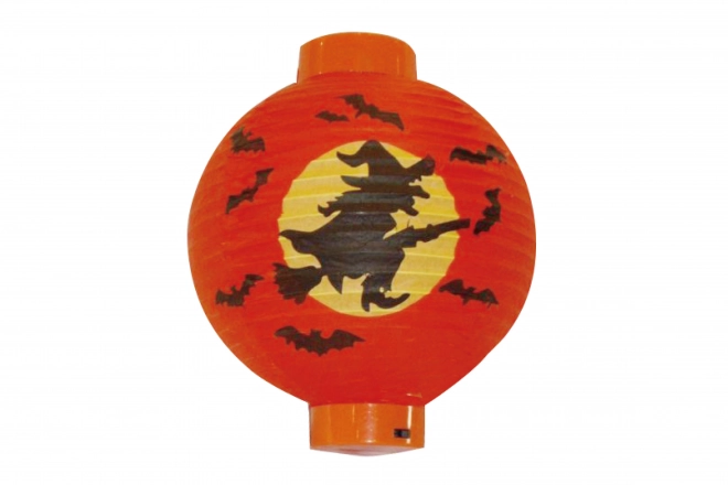 Lampion Halloween z czarownicą na baterie - 20 cm